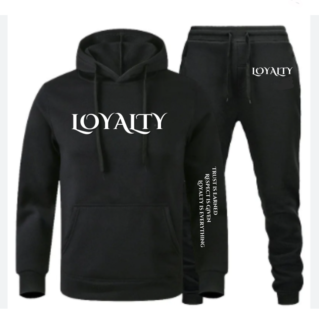 LoyalTY Collection Men's Designer Black Hoodie Set